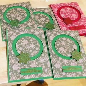 Weihnachtskarten, Spinnercard, Stampin up, Flockenzauber