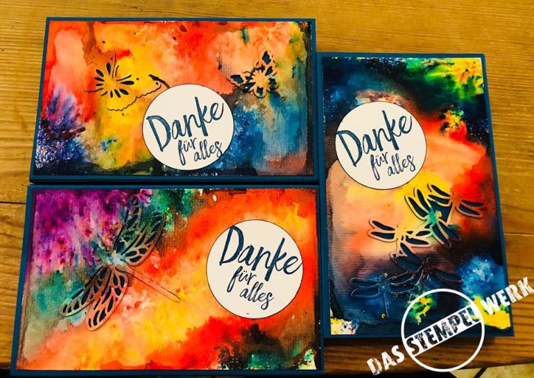 Brusho, Stampin Up, Toffifee, Verpackung, Danke